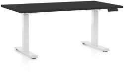Rauman Masa inaltime reglabila OfficeTech D, 140 x 80 cm, bază albă, negru