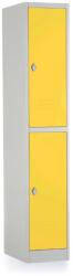 Rauman Dulap metalic - 2 cutii, 38 x 45 x 185 cm, blocare, galben - ral 1023