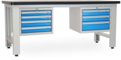Rauman Masa atelier Solid MDF-43, 210 cm, 2 cutii suspendate, negru