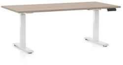Rauman Masa inaltime reglabila OfficeTech D, 160 x 80 cm, bază albă, stejar