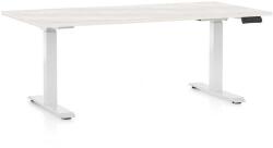 Rauman Masă înălțime reglabilă OfficeTech C, 160 x 80 cm, picioare albe, frasin alb
