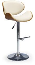 Halmar Scaun de bar Menlo, crem/lemn natural (V-CH-H/44-ORZECH-KRE)