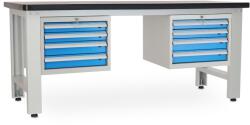 Rauman Masa atelier Solid MDF-44, 210 cm, 2 cutii suspendate, negru