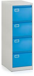 Rauman Dosar metalic A4 - 4 sertare, 45, 5 x 62 x 132 cm, incuietoare cilindrica, albastru - ral 5012 Dulap arhivare
