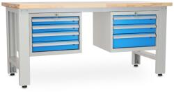 Rauman Masa atelier stejar masiv-43, 180 cm, 2 cutii suspendate, stejar