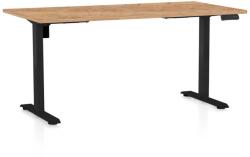 Rauman Masă înălțime reglabilă OfficeTech B, 160 x 80 cm, picioare negre, stejar kraft