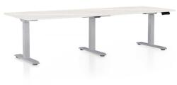 Rauman Masă înălțime reglabilă OfficeTech Long, 240 x 80 cm, picioare gri, frasin alb