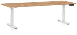 Rauman Masă înălțime reglabilă OfficeTech C, 200 x 80 cm, picioare albe, stejar kraft