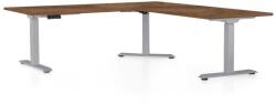 Rauman Masă înălțime reglabilă OfficeTech Angle, 180 x 200 cm, picioare gri, stejar silverjack