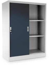 Rauman Dulap metalic universal mediu cu uși glisante 90 x 40 x 120 cm, încuietoare cilindrică, antracit - ral 7016 Dulap arhivare