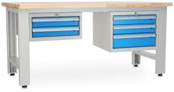 Rauman Masa atelier Stejar masiv-23, 180 cm, 2 cutii suspendate, stejar