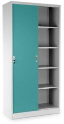 Rauman Dulap metalic universal cu uși glisante 90 x 40 x 185 cm, încuietoare cilindrică, verde - ral 6033 Dulap arhivare