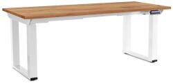 Rauman Masă înălțime reglabilă OfficeTech Strong 180 x 80 cm, picioare albe, stejar kraft