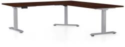 Rauman Masă înălțime reglabilă OfficeTech Angle, 180 x 200 cm, picioare gri, wenge