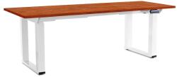 Rauman Masă înălțime reglabilă OfficeTech Strong 200 x 80 cm, picioare albe, cireș
