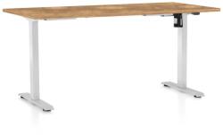 Rauman Masă înălțime reglabilă OfficeTech A, 160 x 80 cm, picioare albe, stejar auriu