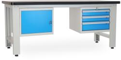 Rauman Masa atelier Solid MDF-13, 210 cm, 2 cutii suspendate, negru