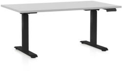 Rauman Masa inaltime reglabila OfficeTech D, 140 x 80 cm, bază neagră, gri deschis