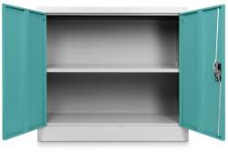 Rauman Dulap metalic universal jos 90 x 40 x 80 cm, încuietoare cilindrică, verde - ral 6033 Dulap arhivare