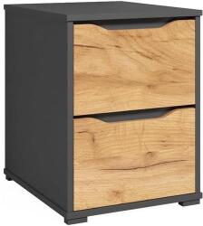Vicco Ruben 2 fiókos éjjeliszekrény, antracit-tölgy