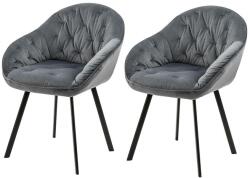 SalesFever Belle bársony karfás szék szett, 2 db, gyémánt varrással