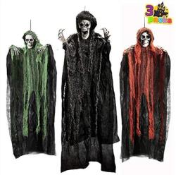 Joyin Halloween függő csontváz szellem dekoráció szett, 3 db-os, B. kategória
