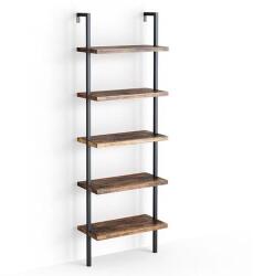 Vicco Ava létrapolc, könyvespolc, 183 cm, rusztikus tölgy / fekete - ardorado