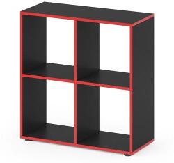 Vicco Tetra térelválasztó polc, 4 rekeszes, fekete/piros - ardorado