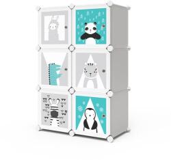Vicco Andy moduláris gyerekszoba játék, ruhatároló, 6 rekesszel, szürke - ardorado