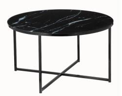 SalesFever Daisy kerek dohányzóasztal, ⌀ 80 cm, fekete - ardorado