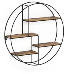 Vicco Fyrk kerek fali polc, 55 cm, rusztikus tölgy/fekete