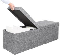 Deuba Casaria összecsukható 130L-es tároló pad, 115x38x38 cm, világosszürke