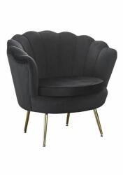 SalesFever Arielle kagylófotel, fekete bársony-arany - ardorado