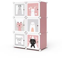 Vicco Andy moduláris gyerekszoba játék, ruhatároló, 6 rekesszel, rózsaszín - ardorado