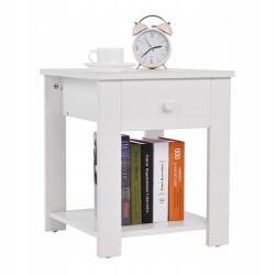  Szafka éjjeliszekrény szett, 2 db, fiókkal, 39 x 39 x 46 cm, fehér - ardorado