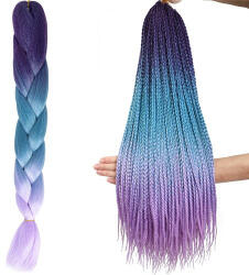 Maxy Szintetikus haj színes afro-ombre fonathoz - Kék/lila
