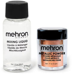 Mehron Paradise Makeup AQ Mehron Metallic Powder Cooper + - Mixing Liquid