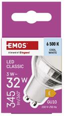 EMOS ZQ8E19 Classic MR16 GU10 3 W LED izzó, ezüst (1525730116)