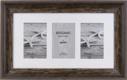Kenro Bergamo Rustic Brown multi képkeret, 3db 10x15, faerezet hatás, barna (KE-BERG1015BN-3) (KE-BERG1015BN-3)