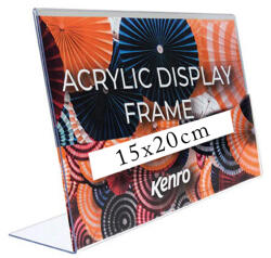Kenro akryl átlátszó képkeret, 15x20cm, fekvő tájolás, L-alakú talp, akril (KE-ADF1520L)