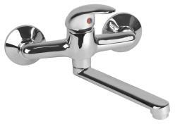 Viking mosogató-mosdó csaptelep 35mm kerámia betét, falra szerelhető, egyenes (65007)