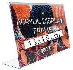 Kenro akryl átlátszó képkeret, 13x18cm, fekvő tájolás, L-alakú talp, akril (KE-ADF1318L) (KE-ADF1318L)