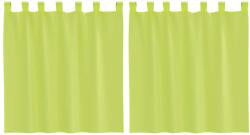 vidaXL 2 db almazöld fátyolfüggönyök fülecske tetejével 140x260 cm 0.19 kg 4102251 (4102251)