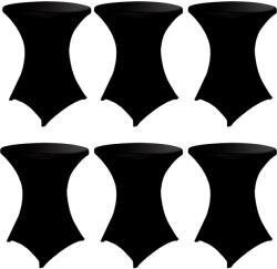Quasar & Co Sztreccs asztalterítő szett 6db koktélasztalra kerek, Quasar & Co. , d75-85 cm, h110-120 cm, Fekete (43029013)