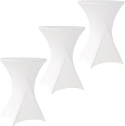 Quasar & Co 3db rendezvény asztalterítő szett, Quasar & Co. , rugalmas huzatok, kerek, koktél-és vendéglátó terítők, d 75-85 cm, h 110-120 cm, Fehér (43029014)