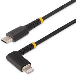 StarTech Cablu USB-C durabil la Lightning de 1 m (3ft) - Cablu de încărcare/sincronizare USB Type-C la Lightning din fibră de aramidă rezistentă, în unghi drept - Certificat Apple MFi - Cablu Lightning robust 