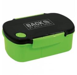 DERFORM BackUp műanyag csatos uzsonnás doboz - Fekete-zöld (SB6B63) (SB6B63)