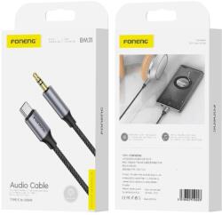 FONENG BM31 USB-C - JACK 3.5MM 1M kábel Fekete