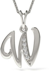  Ezüst W Betűs Medál Nyaklánc - 925-ös Ezüst