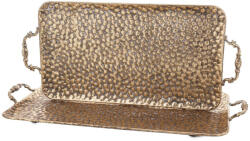 Art-Pol Antik jellegű klasszikus fogantyús 2db-os arany tálca szett 5x57x30 / 4x53x25cm (163438)